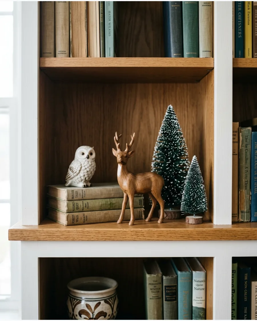 14. Woodland Animal Christmas Shelf