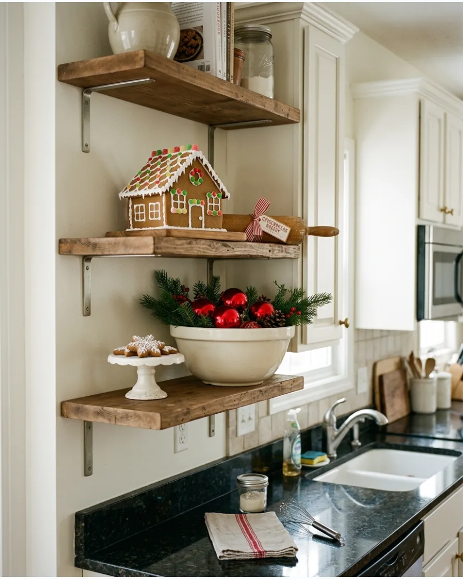35. Gingerbread Bakery Shelf