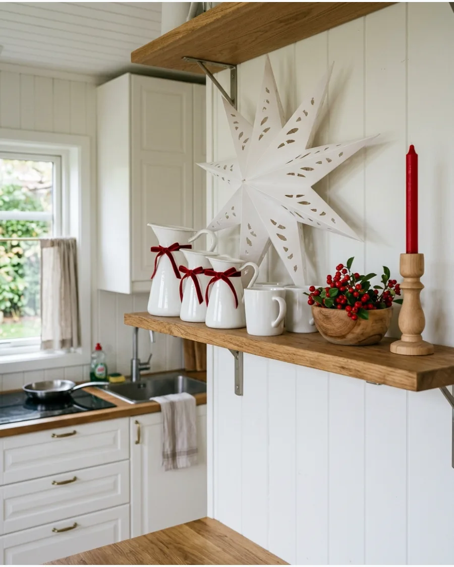 54. Scandinavian Red and White Shelf