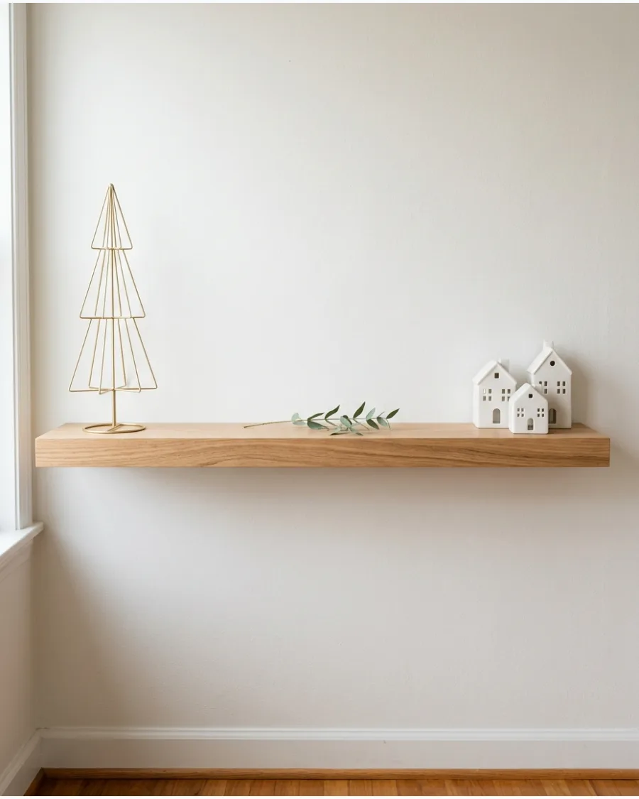 59. Minimalist Christmas Floating Shelf