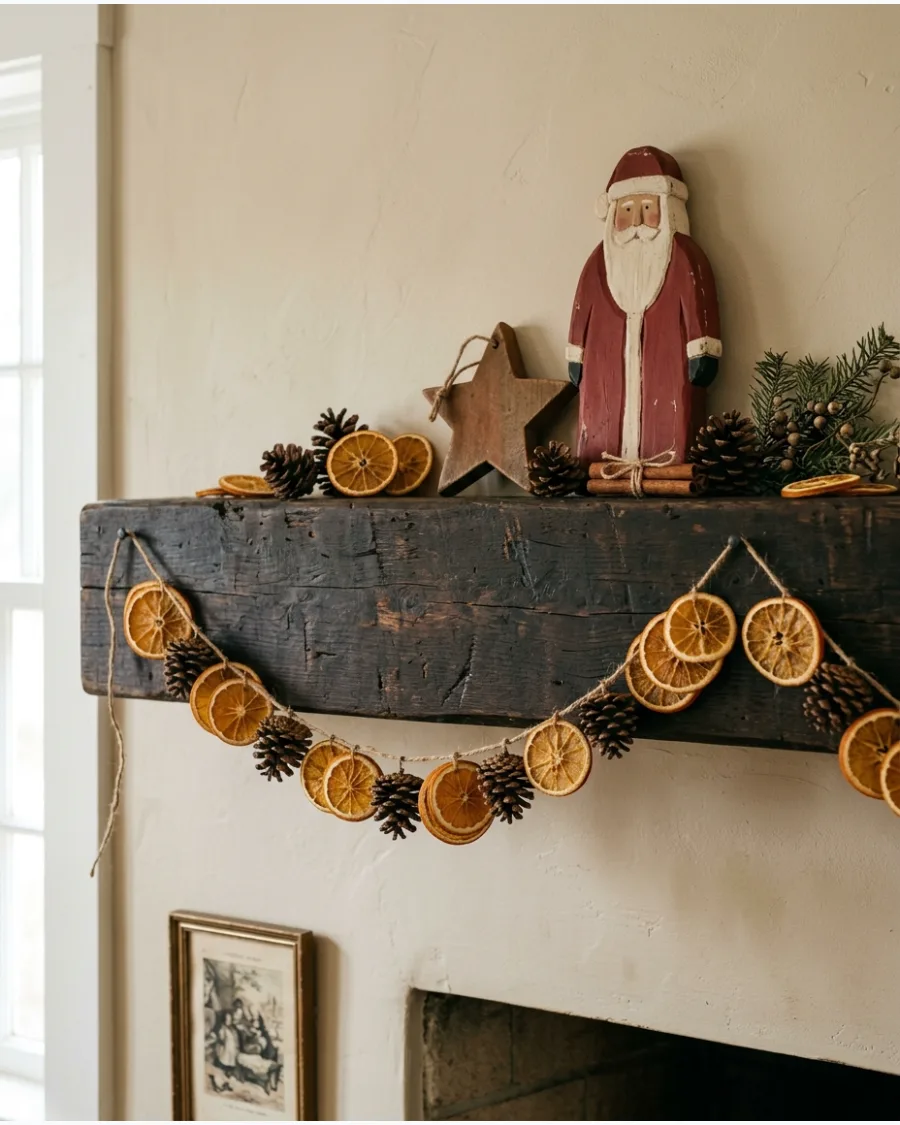 68. Primitive Country Christmas Shelf