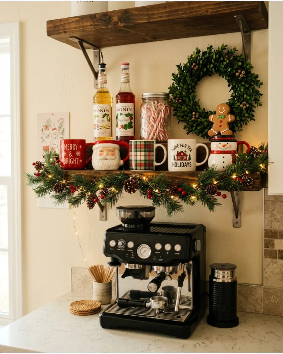 77. Christmas Coffee Bar Shelf