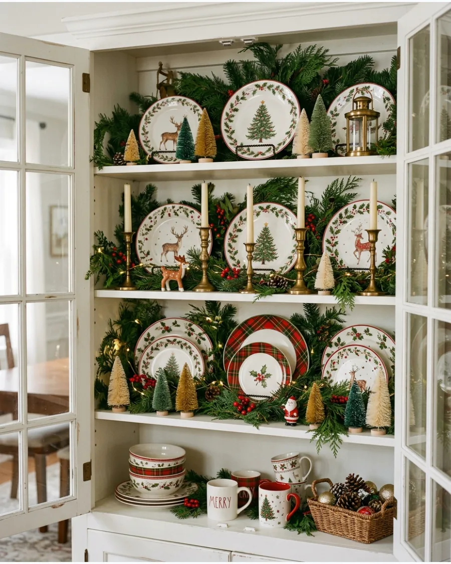 78. Christmas Dining Room Hutch Shelves