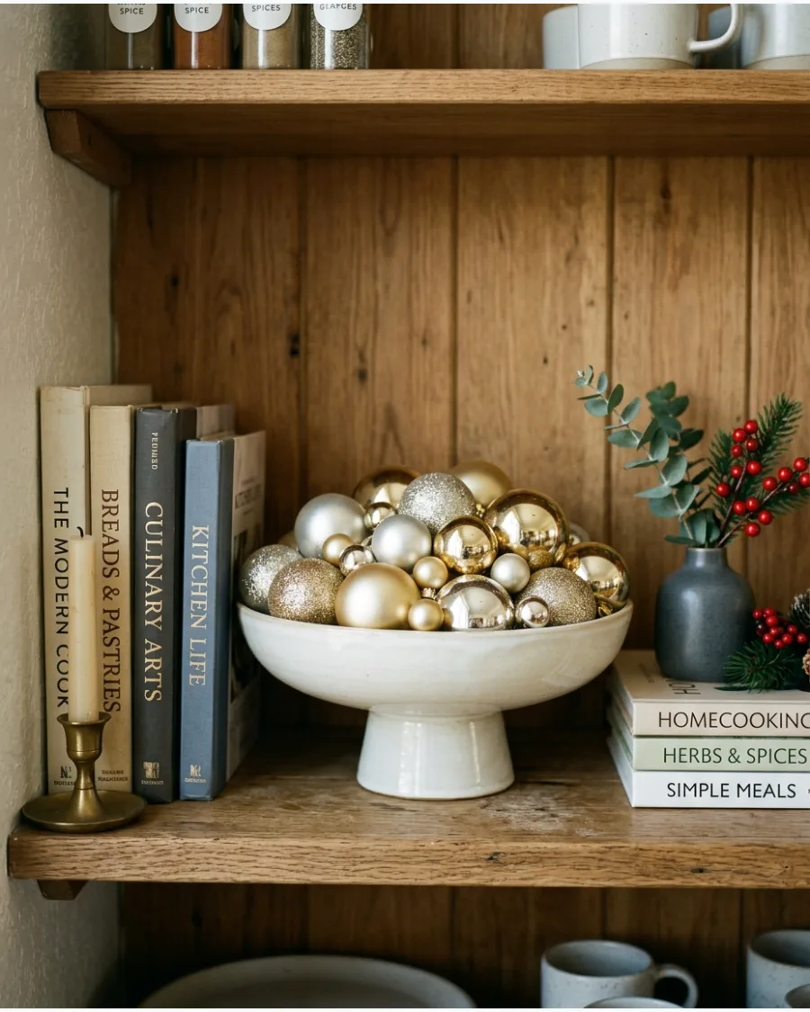 86. Ornament Bowl Christmas Shelf