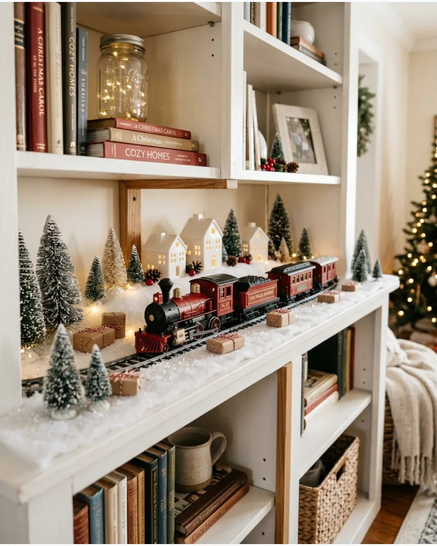 91. Mini Christmas Train Shelf