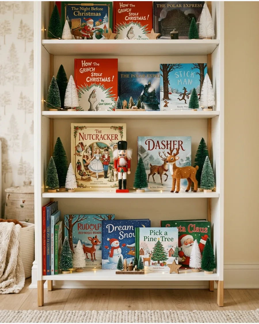 95. Christmas Storybook Shelf