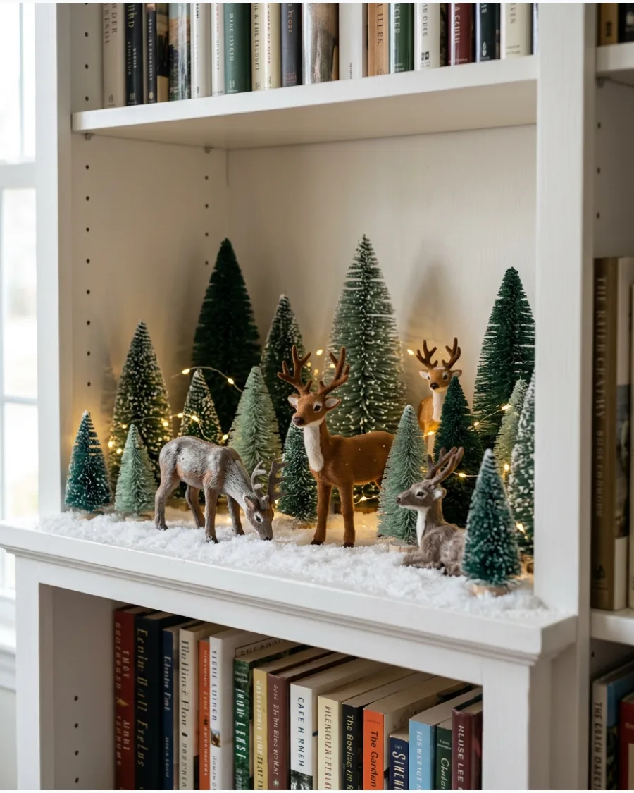 99. Reindeer Forest Christmas Shelf