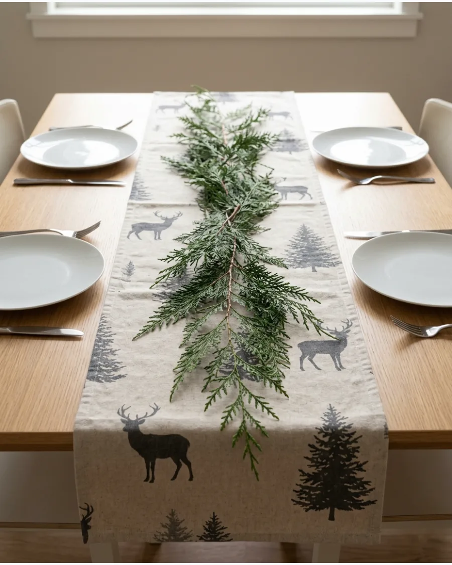 29. Woodland Christmas Table Runner