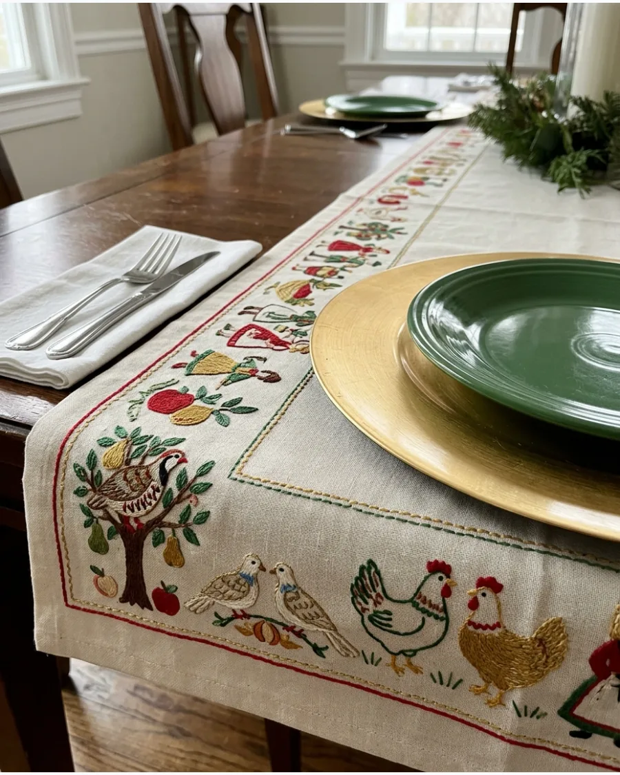 40. Twelve Days of Christmas Table Runner