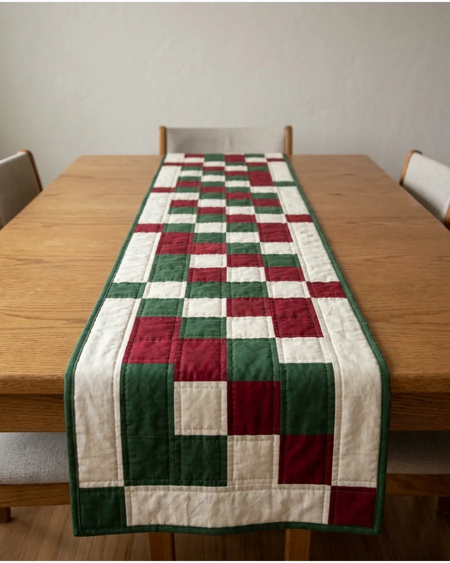 41. Quilted Christmas Table Runner