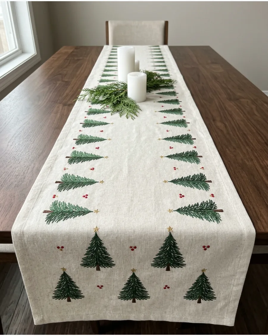 6. Christmas Tree Pattern Table Runner