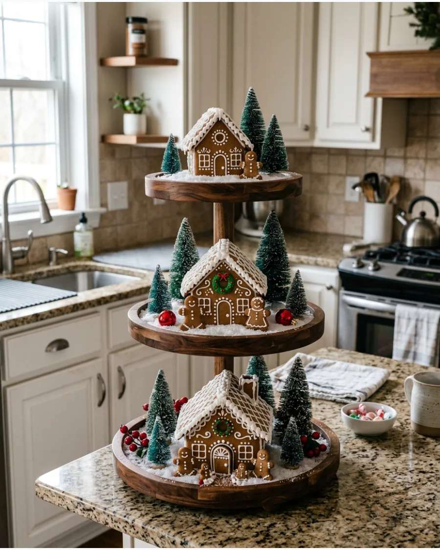 11. Gingerbread Christmas Tiered Tray