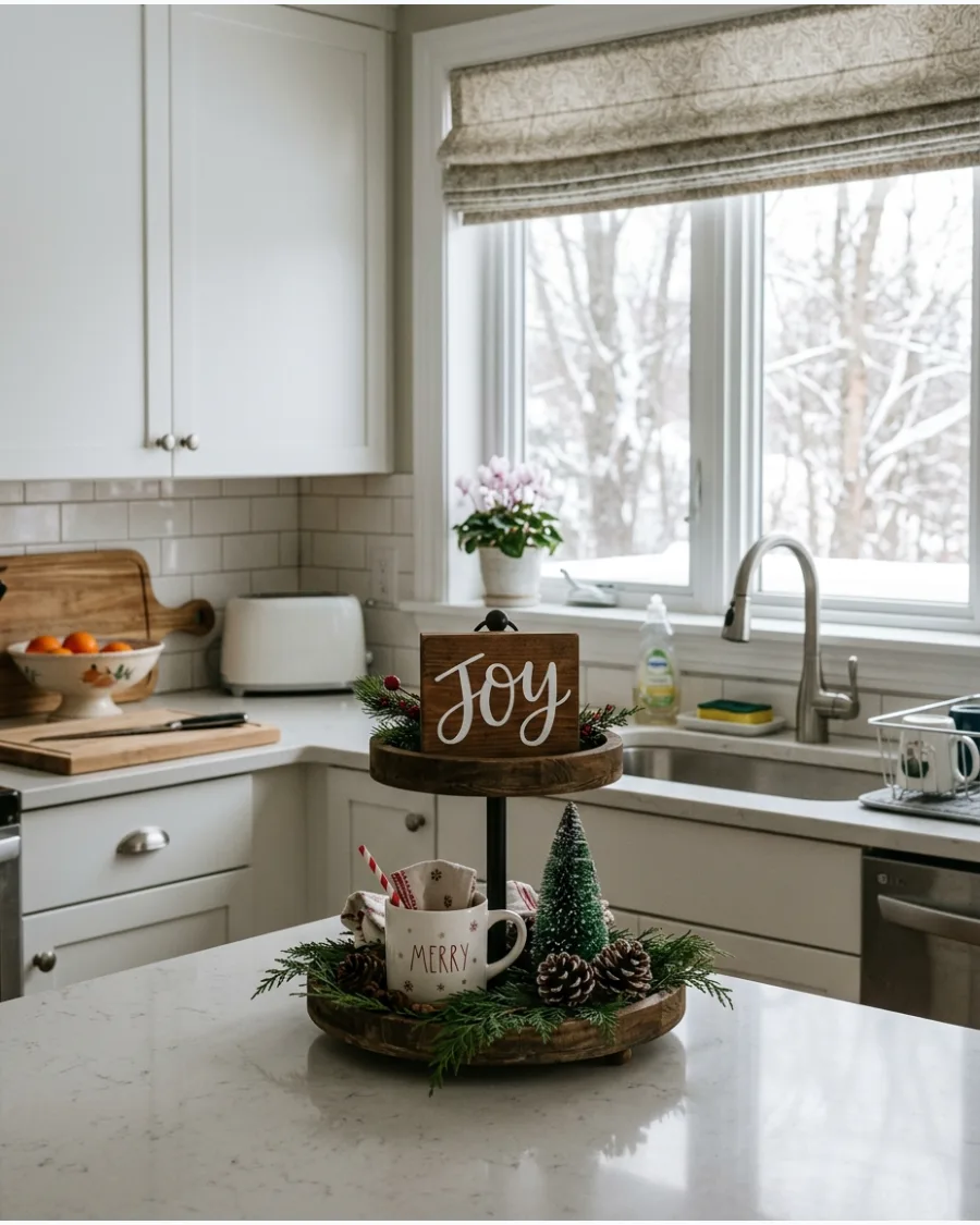 30. Christmas Kitchen Counter Tiered Tray