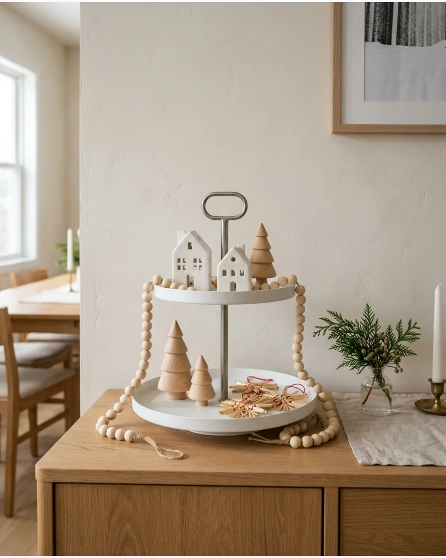40. Scandinavian Christmas Tiered Tray