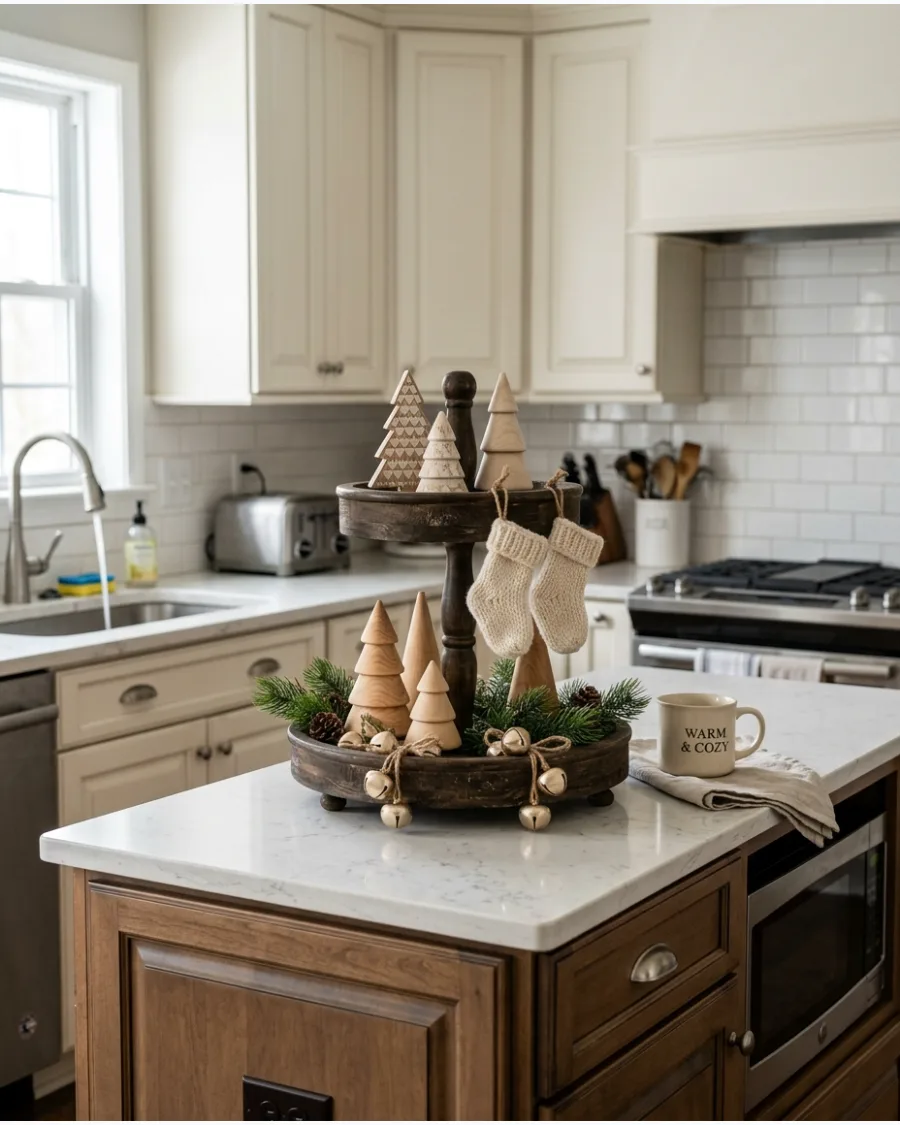 44. Neutral Christmas Tiered Tray