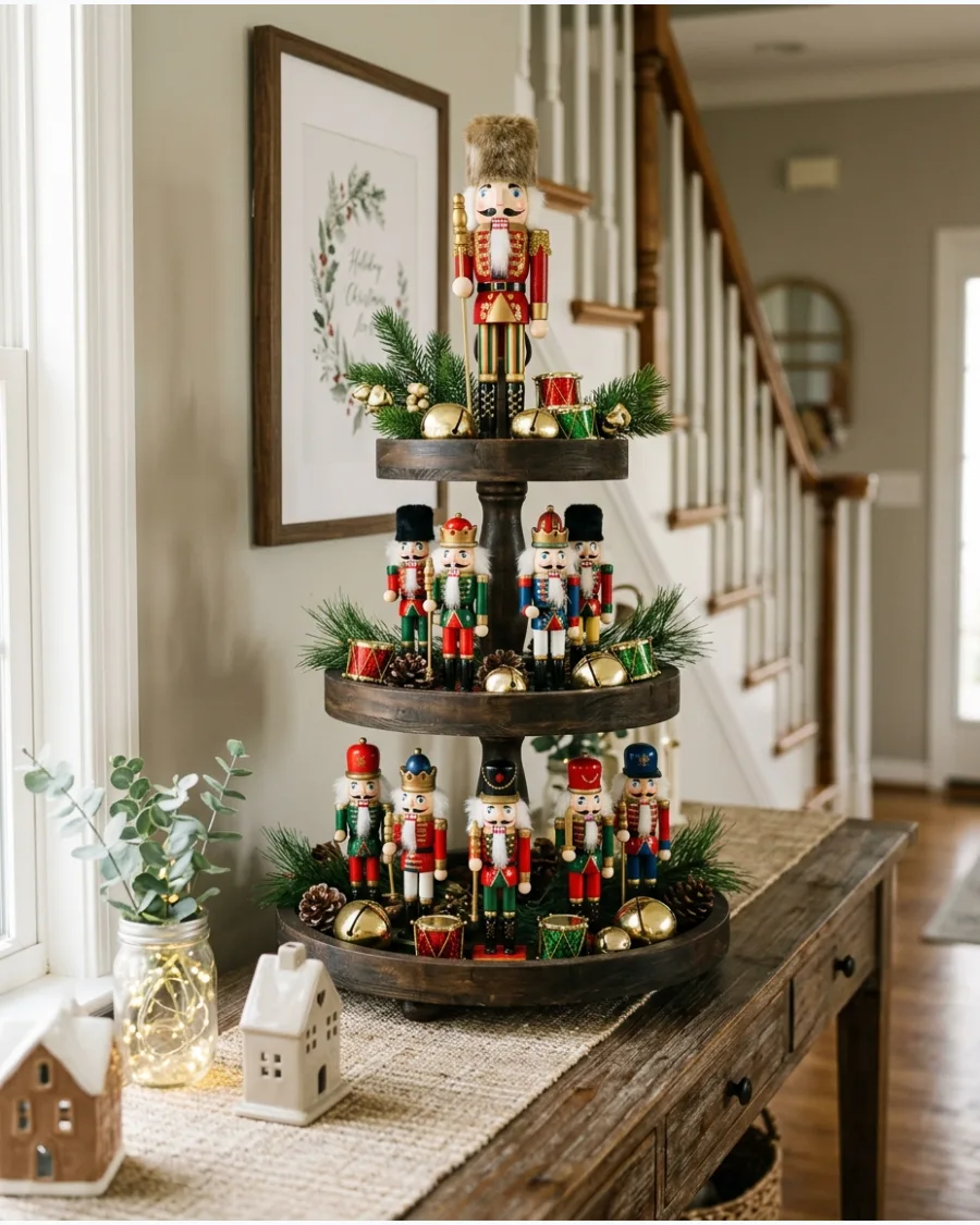 47. Nutcracker Christmas Tiered Tray