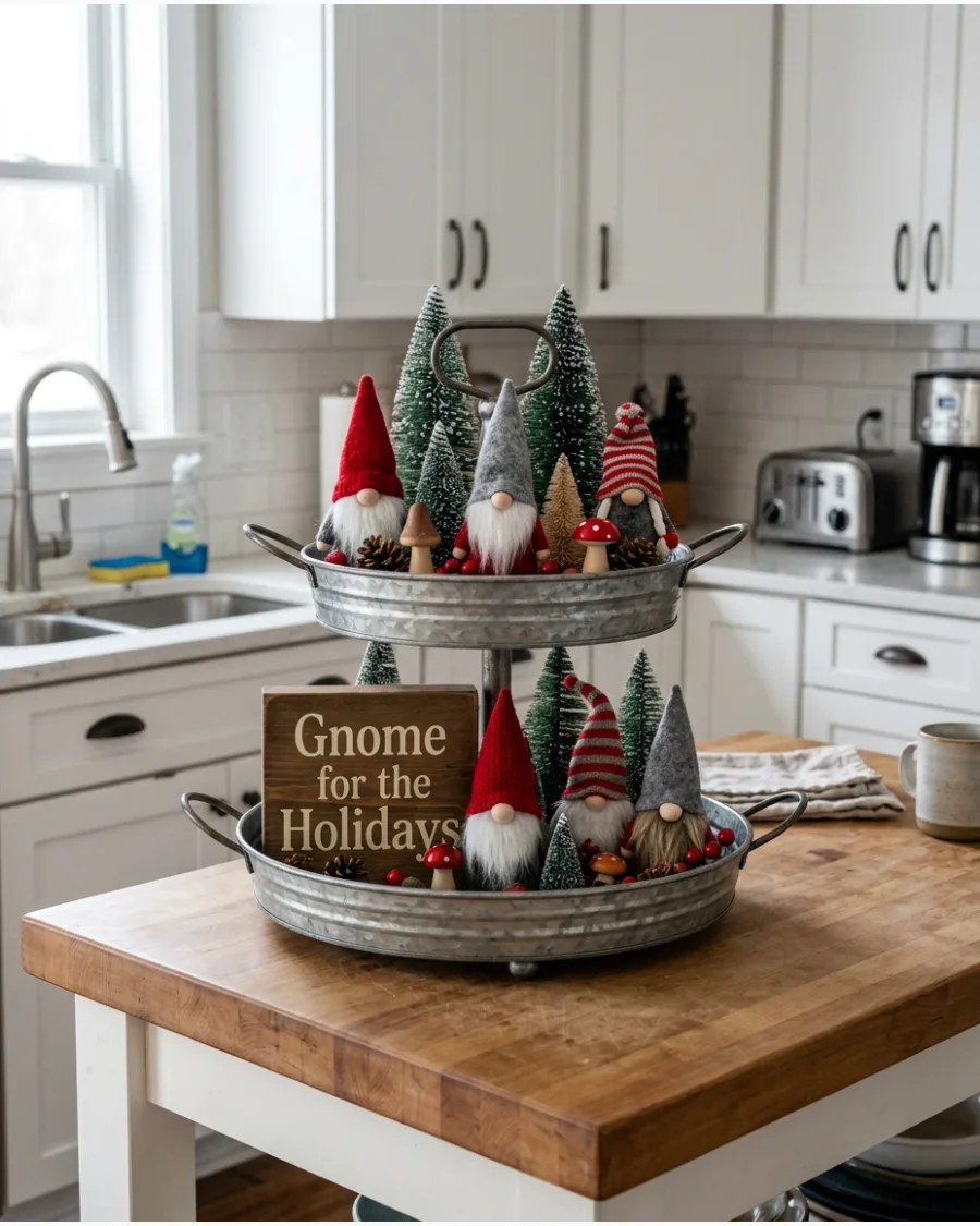 48. Christmas Gnome Tiered Tray
