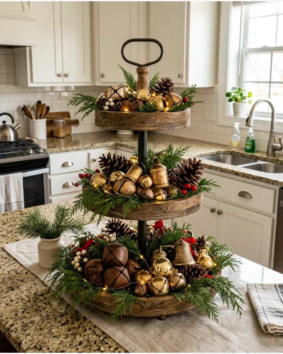 6. Christmas Bell Tiered Tray