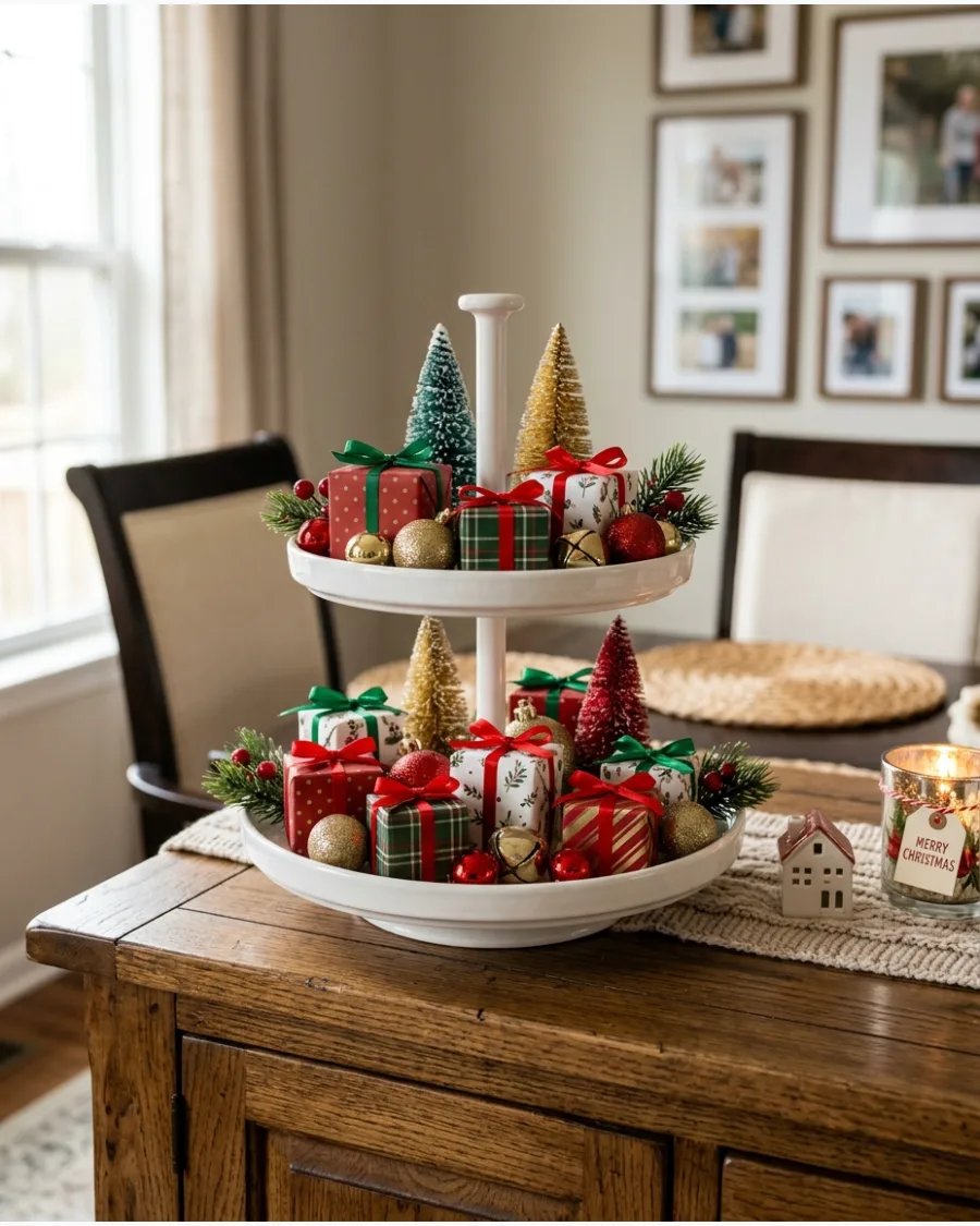 7. Christmas Presents Tiered Tray