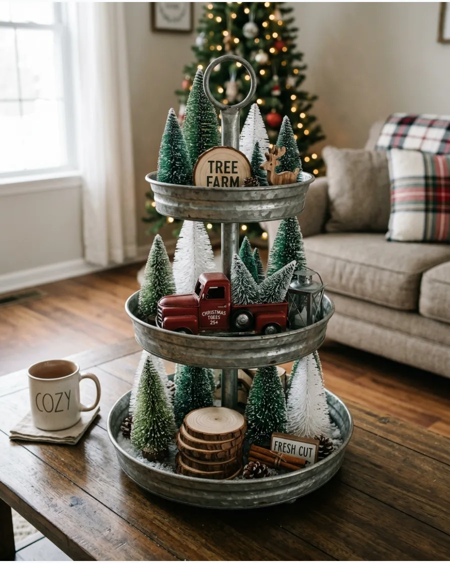 8. Christmas Tree Farm Tiered Tray