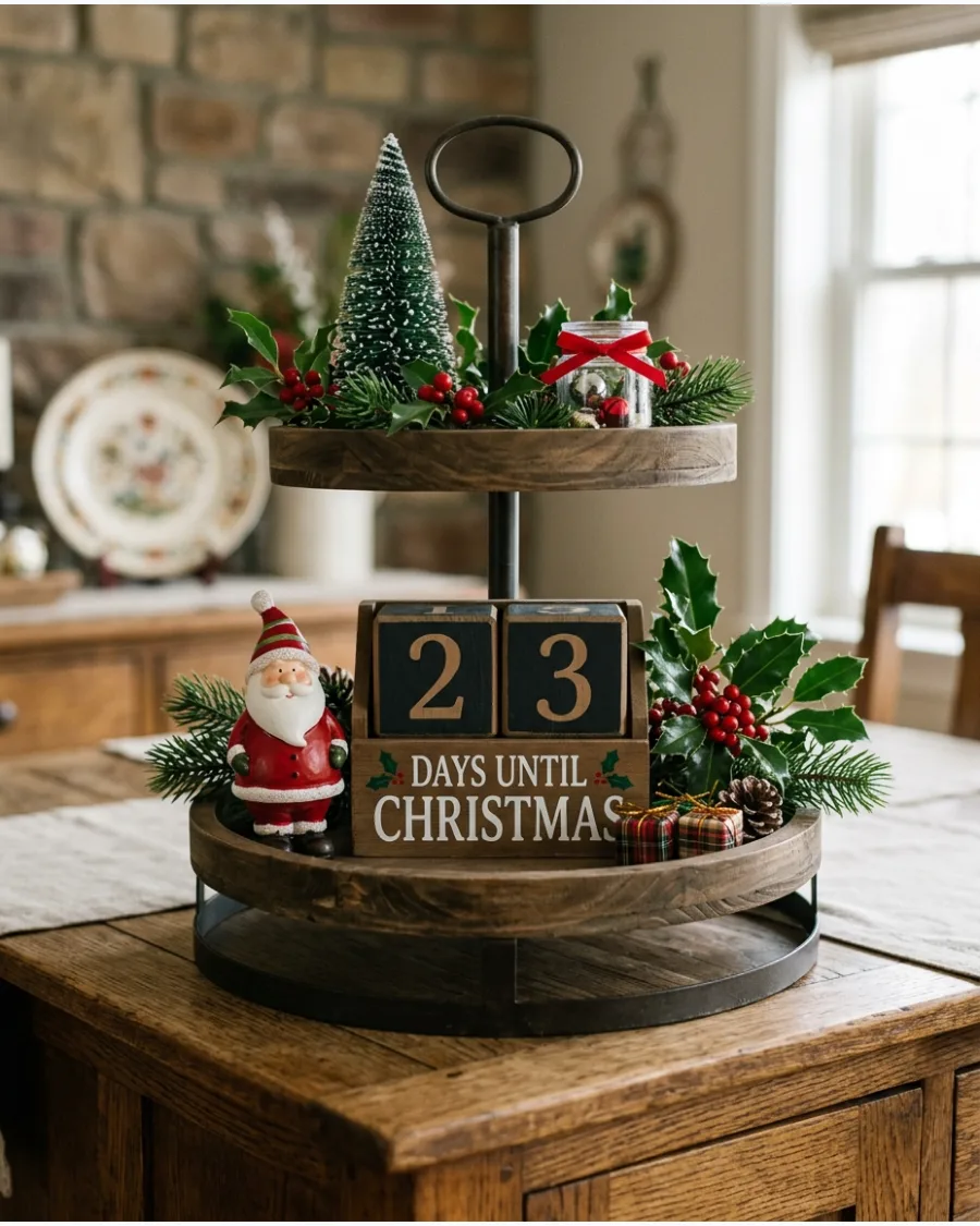 9. Christmas Countdown Tiered Tray