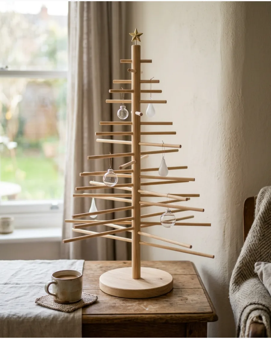 13. Wooden Dowel Christmas Tree