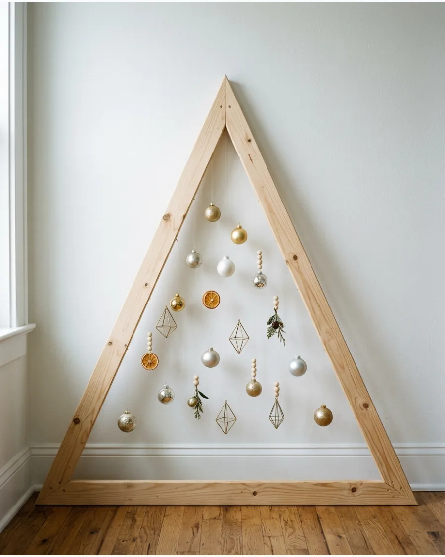 14. Minimalist Triangle Wood Tree