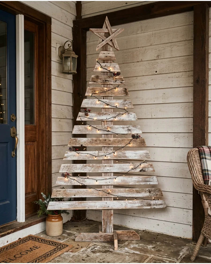 15. Rustic Pallet Christmas Tree