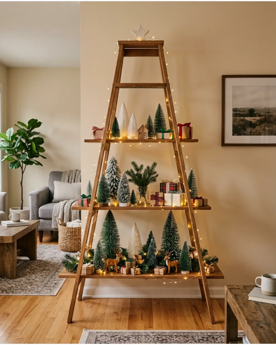 29. Tiered Shelf Christmas Tree