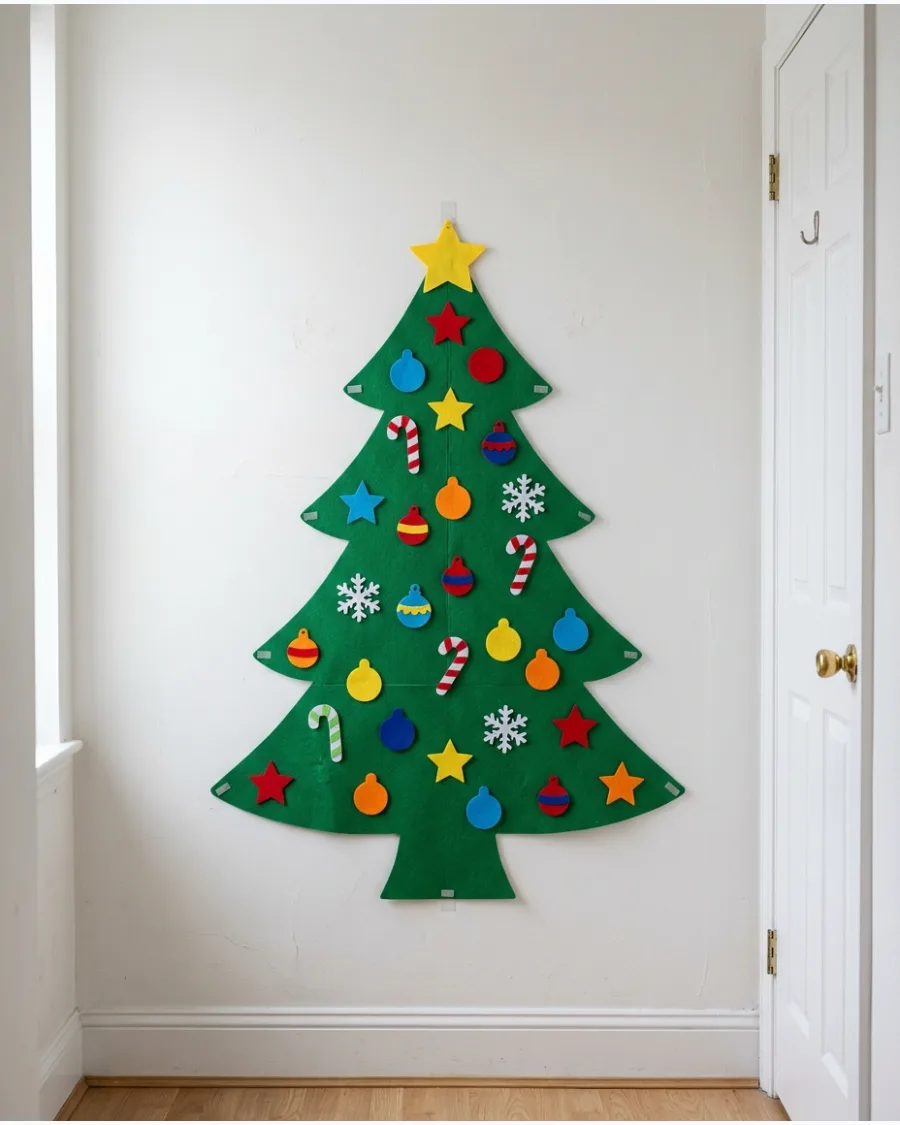 6. Felt Christmas Tree Wall Hanging
