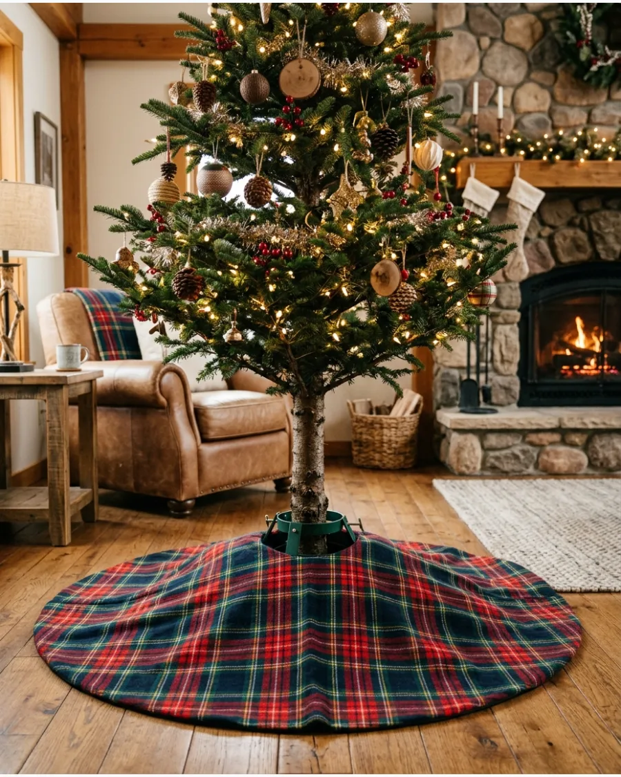 2. Red and Green Tartan Tree Skirt