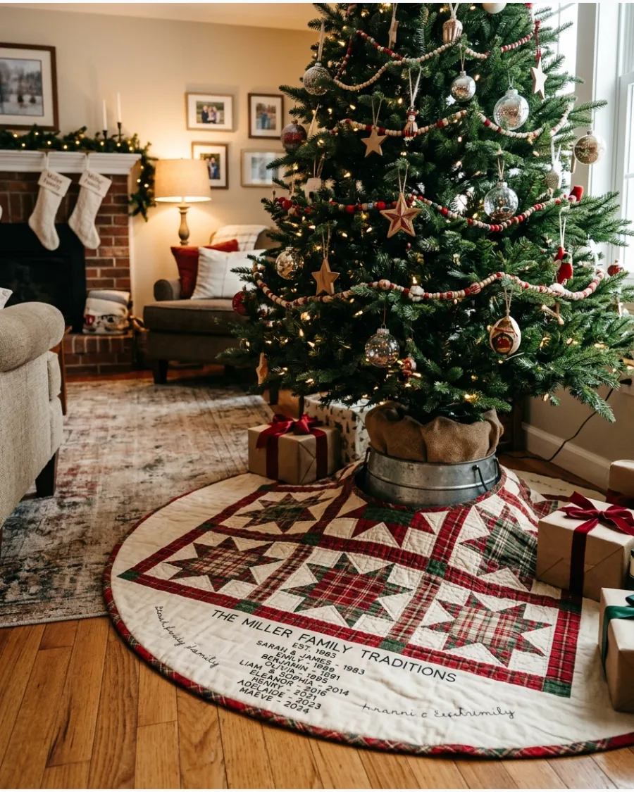 24. Heirloom Quilted Christmas Tree Skirt