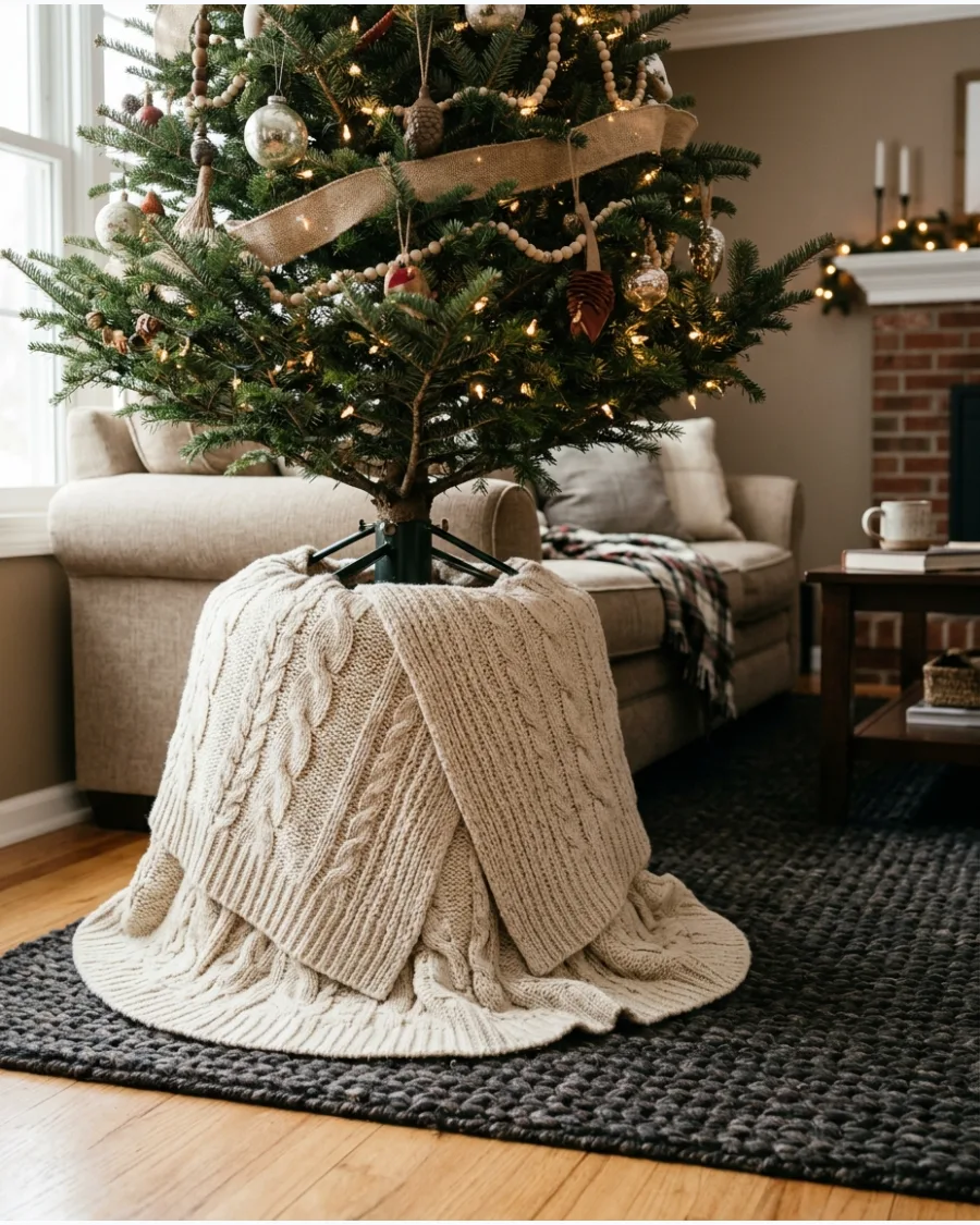 32. Faux Sweater Christmas Tree Skirt