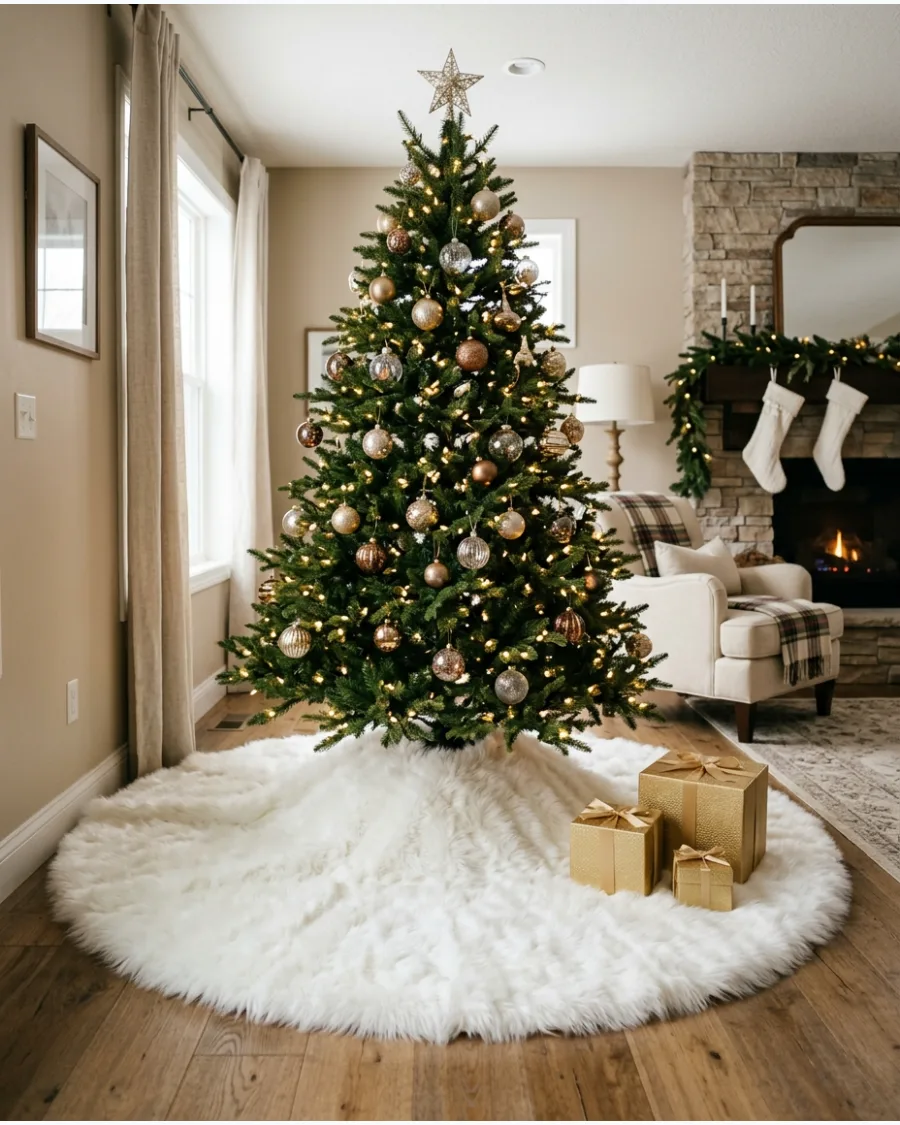 36. Extra-Fluffy Faux Fur Tree Skirt