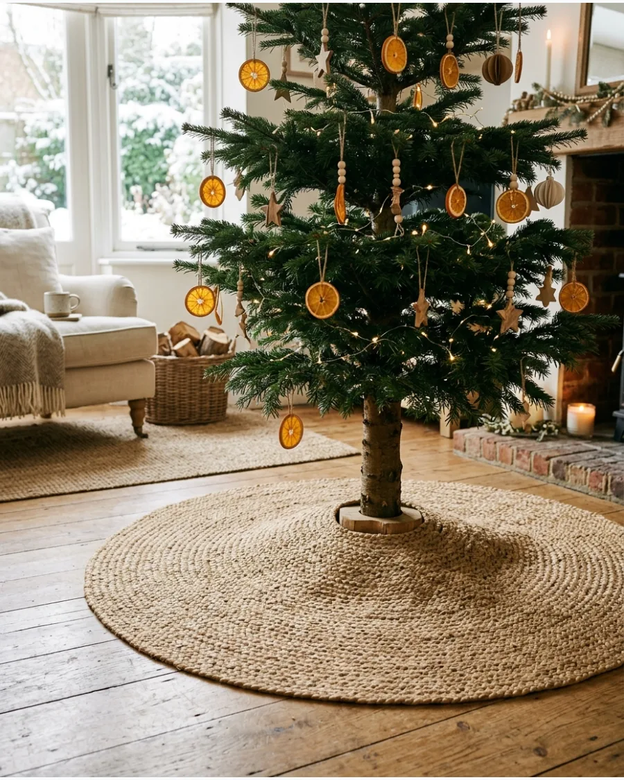 46. Natural Jute Christmas Tree Skirt