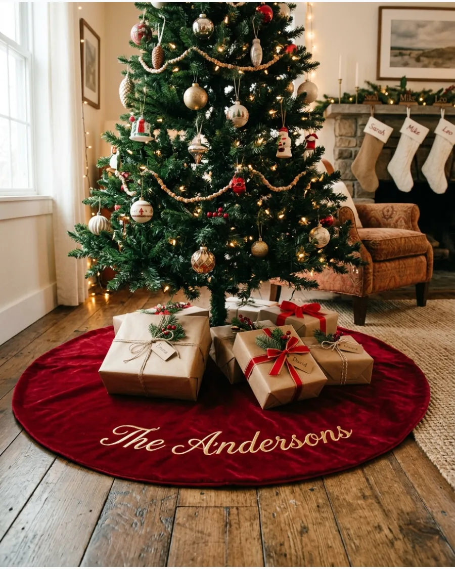 47. Personalized Family Name Tree Skirt