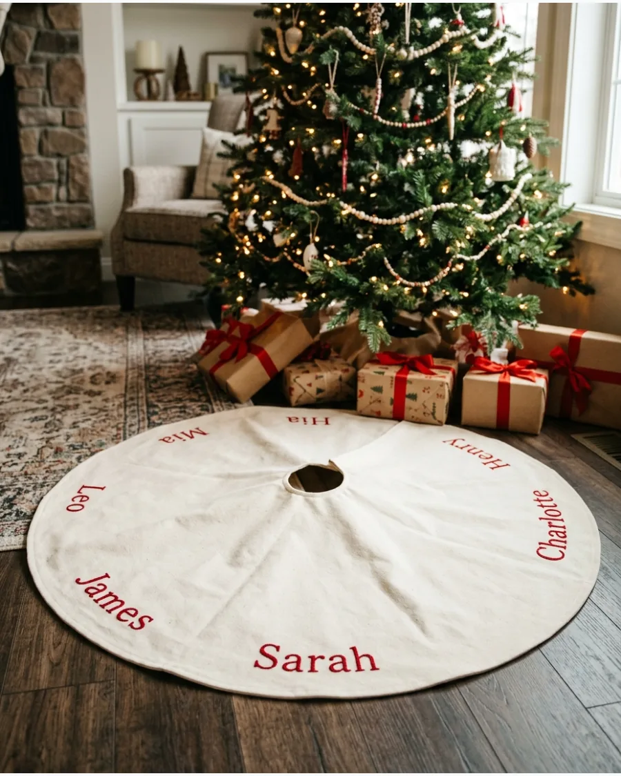 49. Christmas Tree Skirt With Family Names