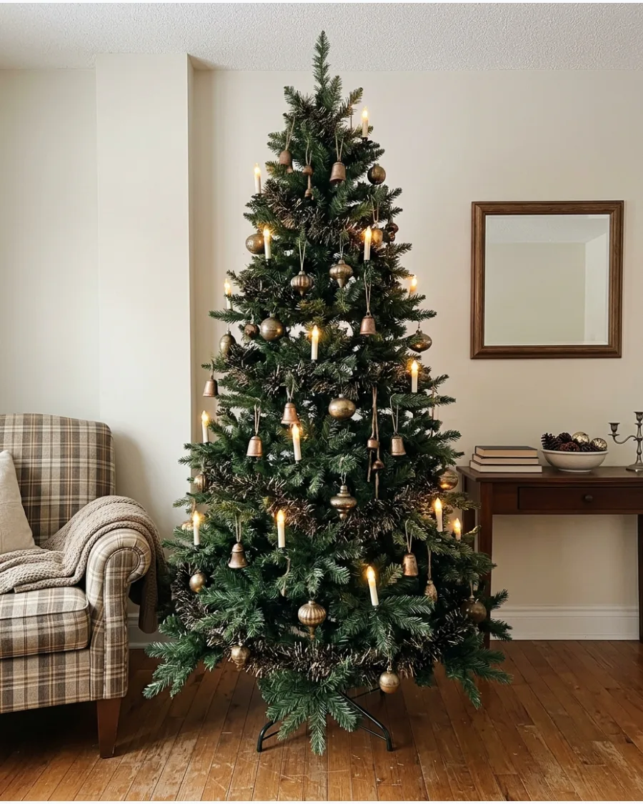 26. Brass and Antique Gold Tinsel Tree