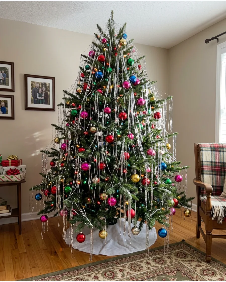 4. 1960s Retro Tinsel Christmas Tree