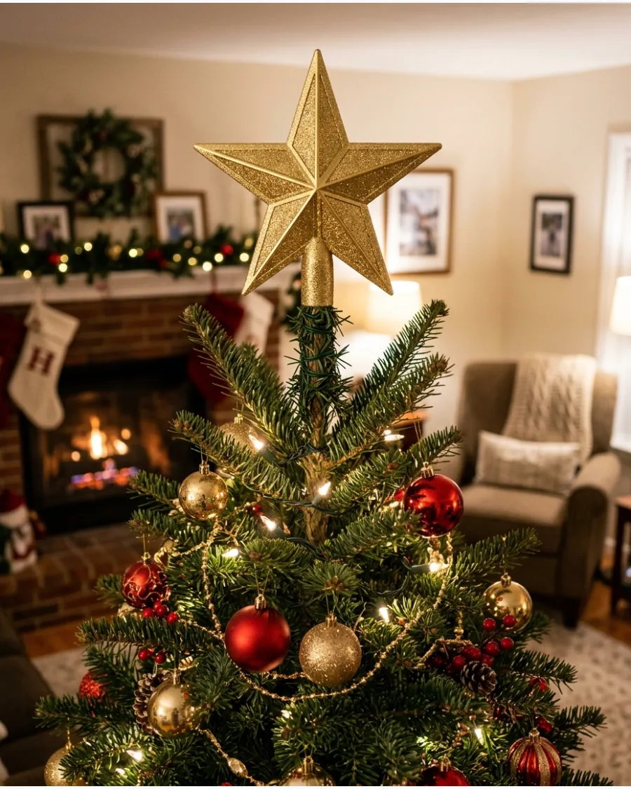 11. Classic Gold Star Tree Topper
