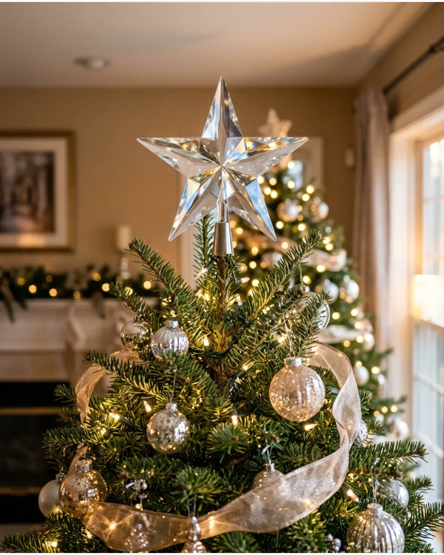 17. Crystal Star Christmas Tree Topper