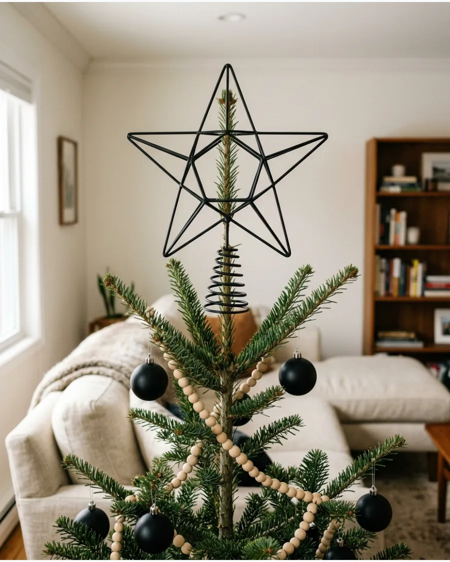 18. Minimalist Metal Star Tree Topper