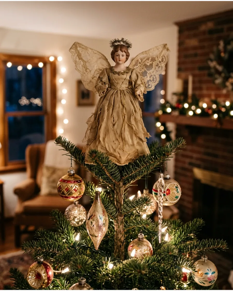 21. Vintage Angel Tree Topper