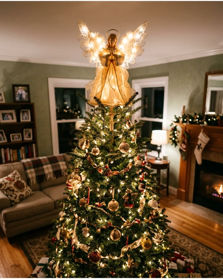 23. Lighted Angel Christmas Tree Topper