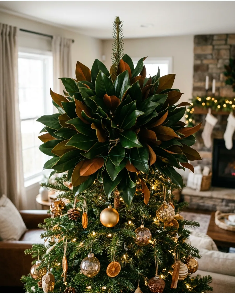 31. Magnolia Leaf Christmas Tree Topper