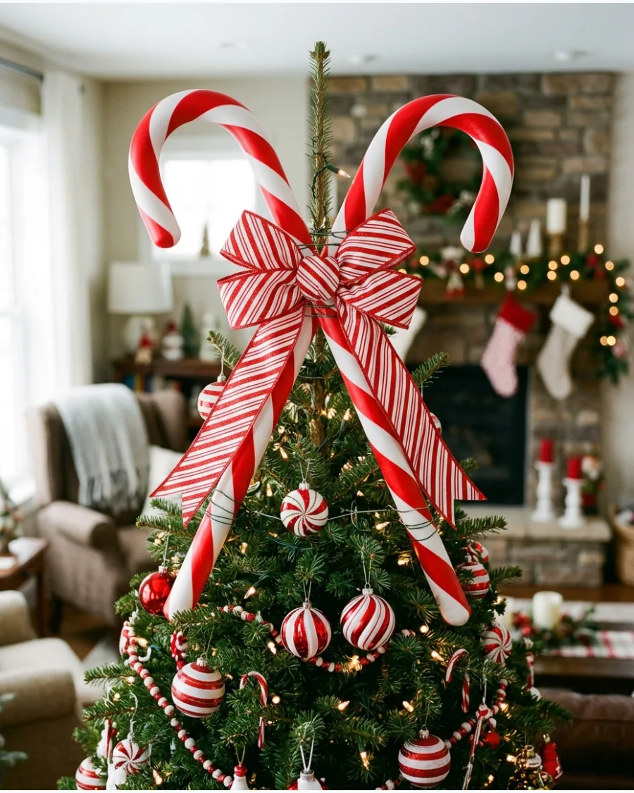 40. Giant Candy Cane Tree Topper