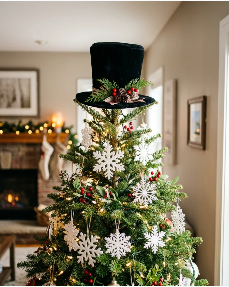 44. Snowman Hat Tree Topper