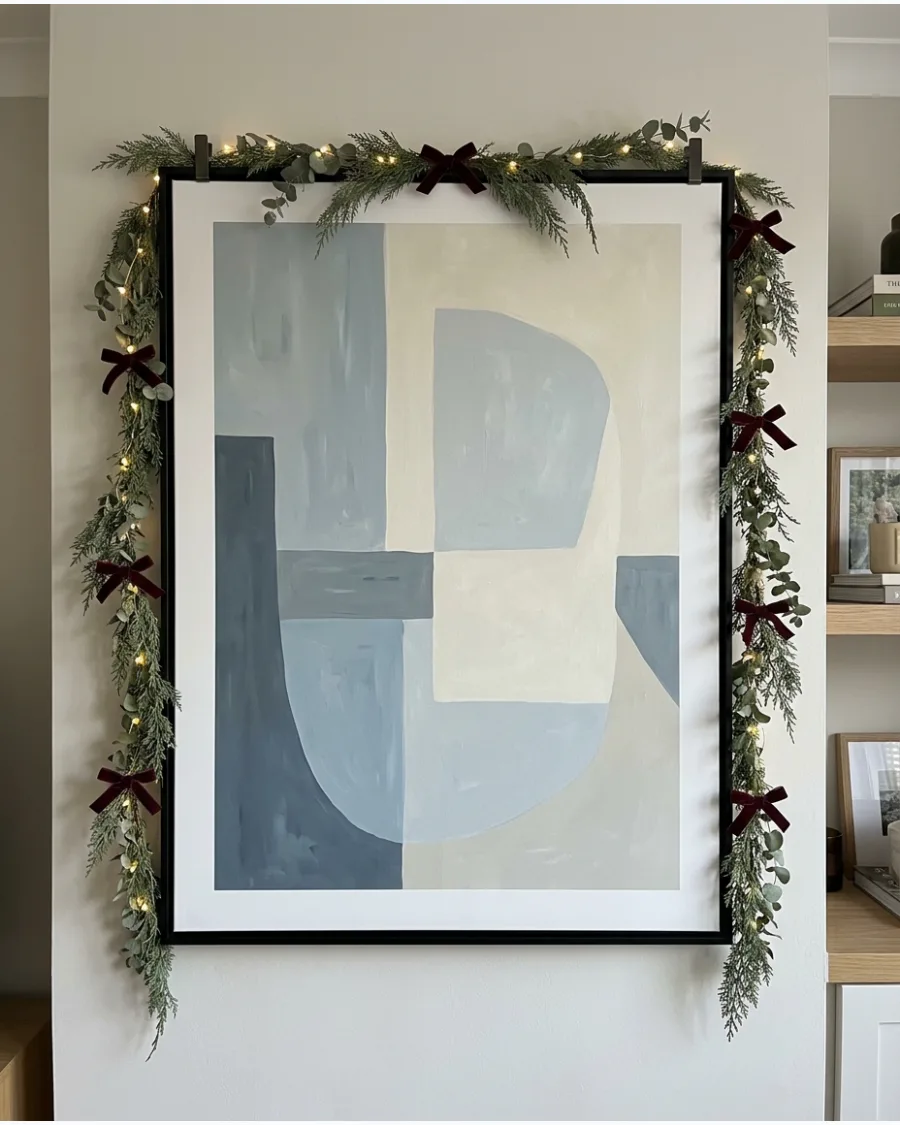 15. Christmas Garland Around Wall Art