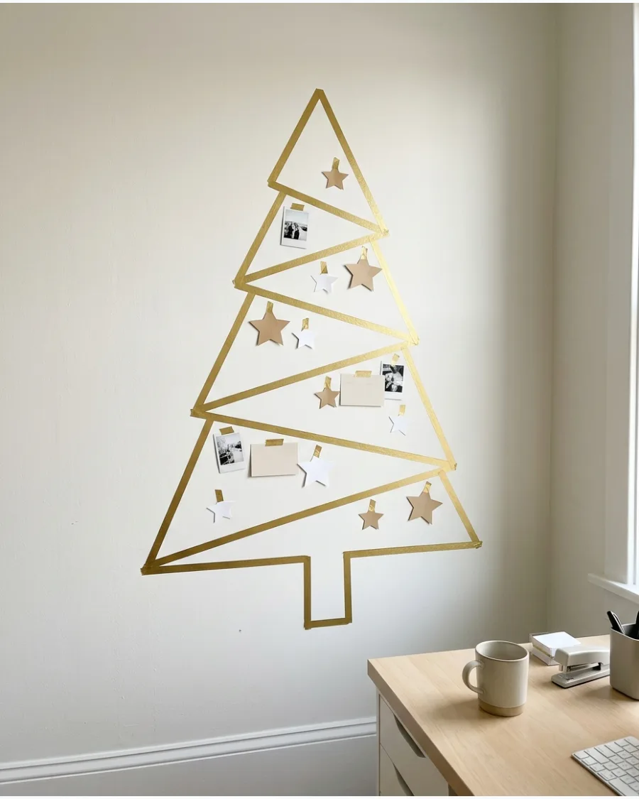 25. Washi Tape Christmas Tree Wall
