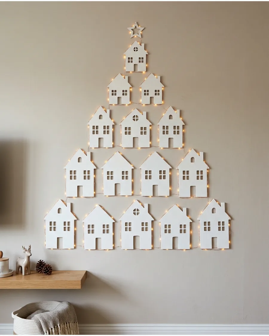 27. Christmas Village Wall Tree